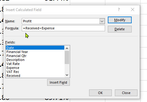 Add Pivot Table Calculated Field Box