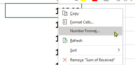 Pivot Table Number Formatting
